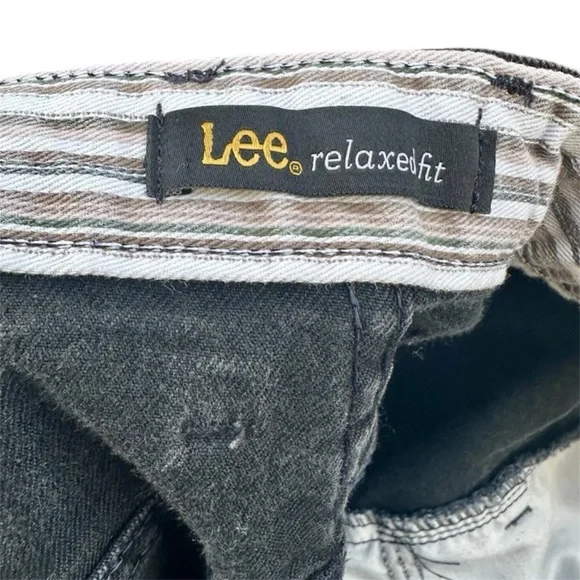 Lee Black Denim Plus Size Relaxed Fit High Rise Straight Leg Mom Jeans Size 36” - Picture 6 of 7